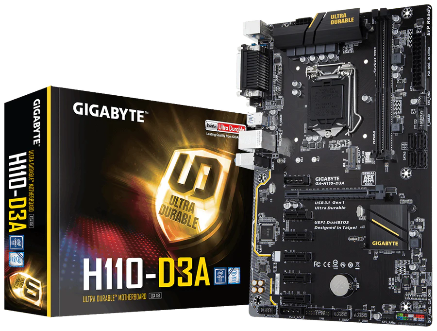 GIGABYTE GA-H110-D3A rev. 1.0 LGA 1151 Intel H110 ATX Motherboard